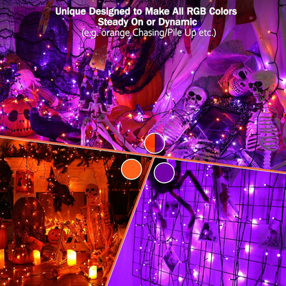 BrizLabs RGB String Lights – Cozy Bedroom Decor with 40+ Colors and Dimmable Warm Glow