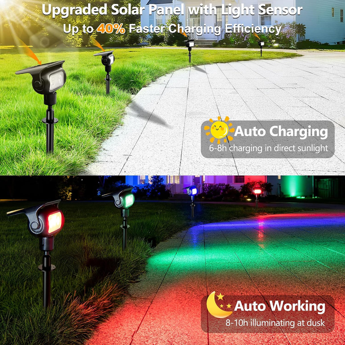 Brizled Solar Robot Spot Lights 4 Pack – Unique Halloween and Housewarming Gift for Homeowners