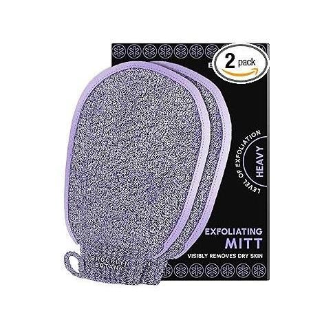 Brooklyn Botany Exfoliating Mitt for Bath and Shower – Heavy Duty Body Scrubber for Spa-Like Self-Care Rituals and Dead Skin Removal