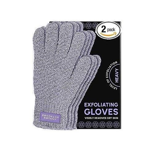 Brooklyn Botany Exfoliating Mitt for Bath and Shower – Heavy Duty Body Scrubber for Spa-Like Self-Care Rituals and Dead Skin Removal