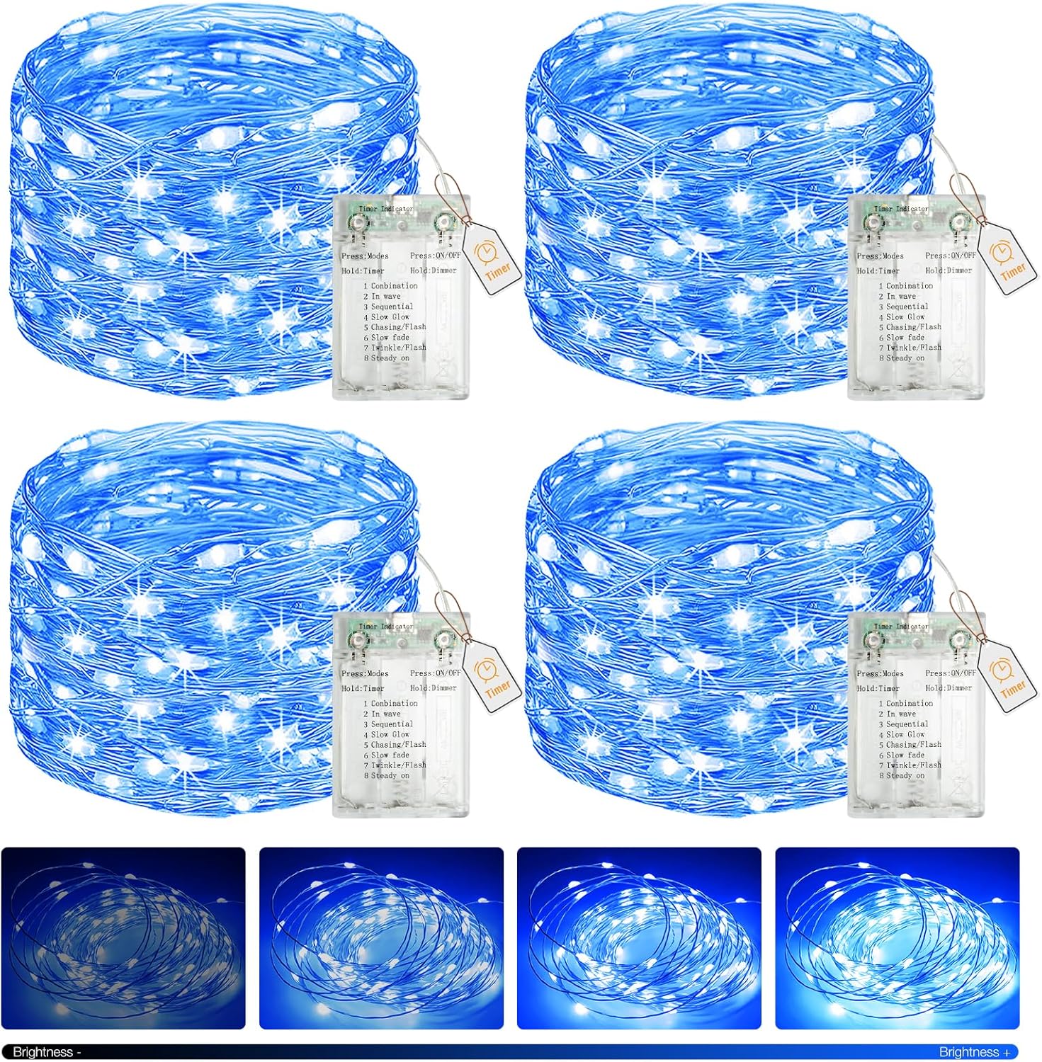 btfarm Fairy Lights – Cozy Bedroom Decor with 8 Dimmable Modes and Warm White Glow
