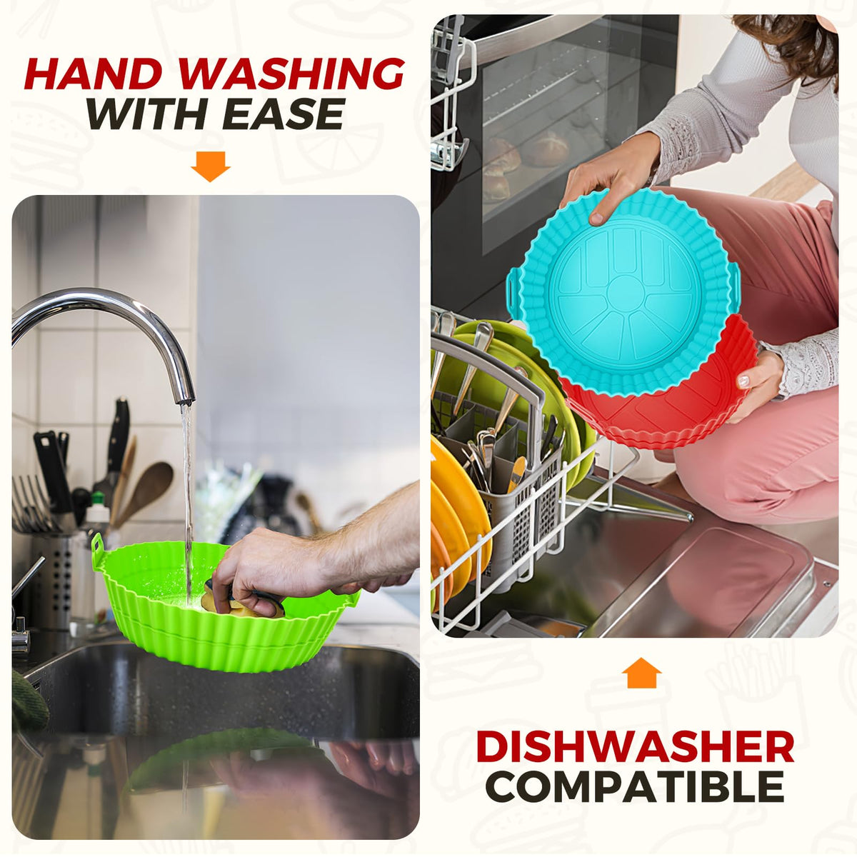 Buauty Air Fryer Accessories Silicone Liners Round – Intentional Cooking Companion, Sleek Non-Stick Basket Insert for Streamlined Meal Prep