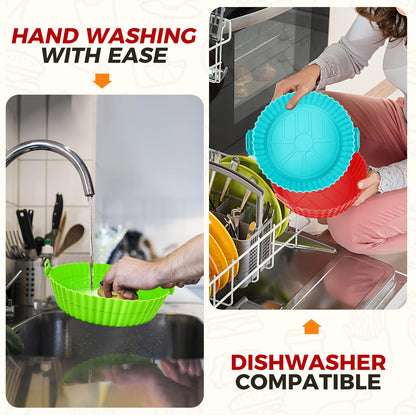 Buauty Air Fryer Accessories Silicone Liners Round – Intentional Cooking Companion, Sleek Non-Stick Basket Insert for Streamlined Meal Prep