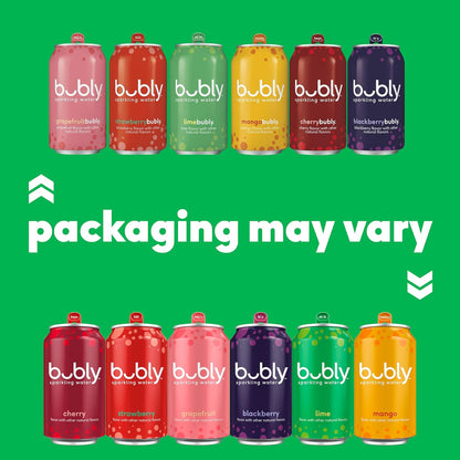 bubly Sparkling Water Blackberry – Clean Label Seltzer for Uncluttered Kitchens and Intentional Living, Pack of 8 Slim Cans