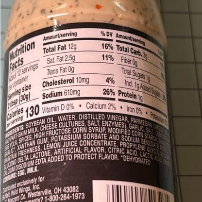 Buffalo Wild Wings Parmesan Garlic Sauce, 12 fl. oz. Patio Party Dip and Burger Glaze