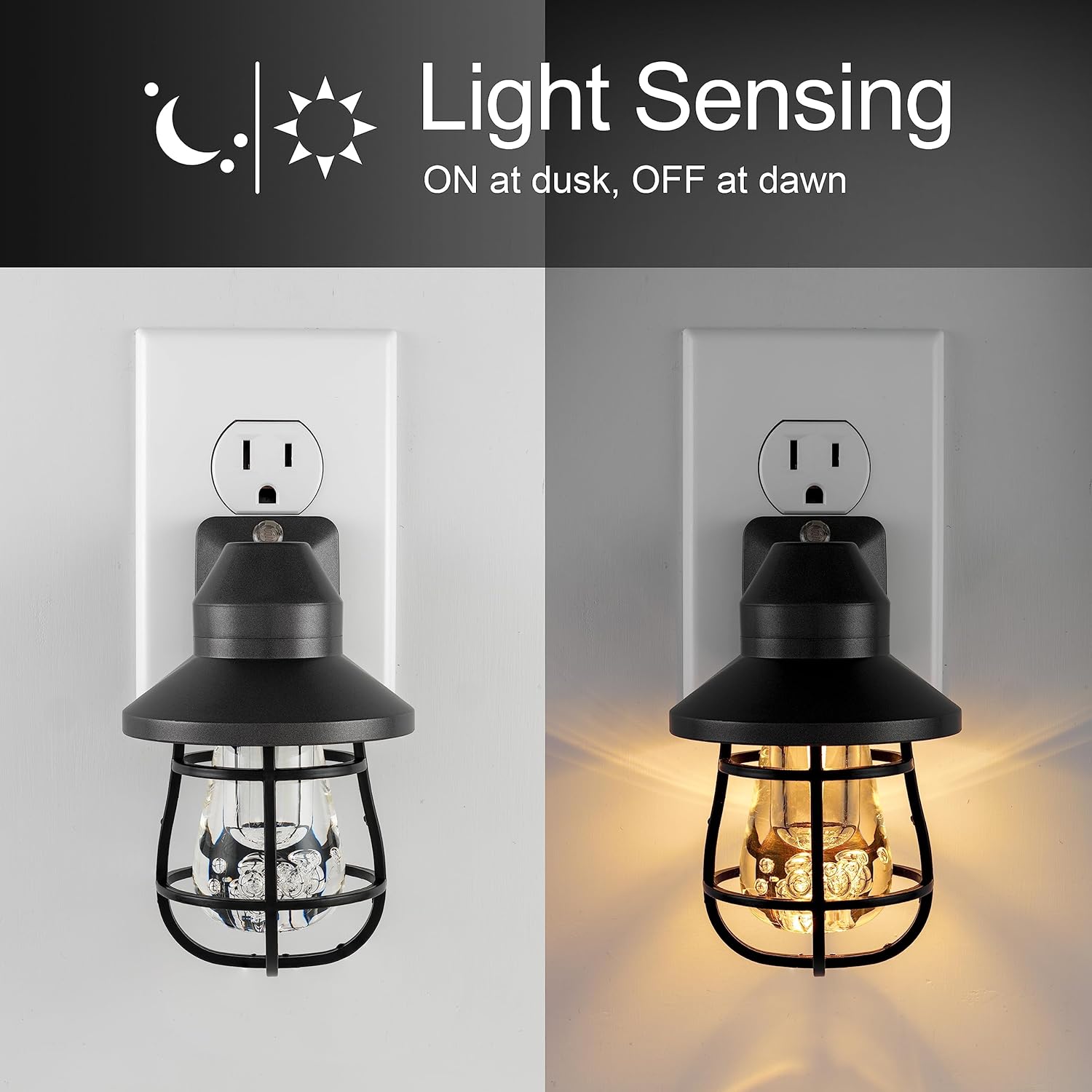 built-in light sensor for automatic dusk-to-dawn operation