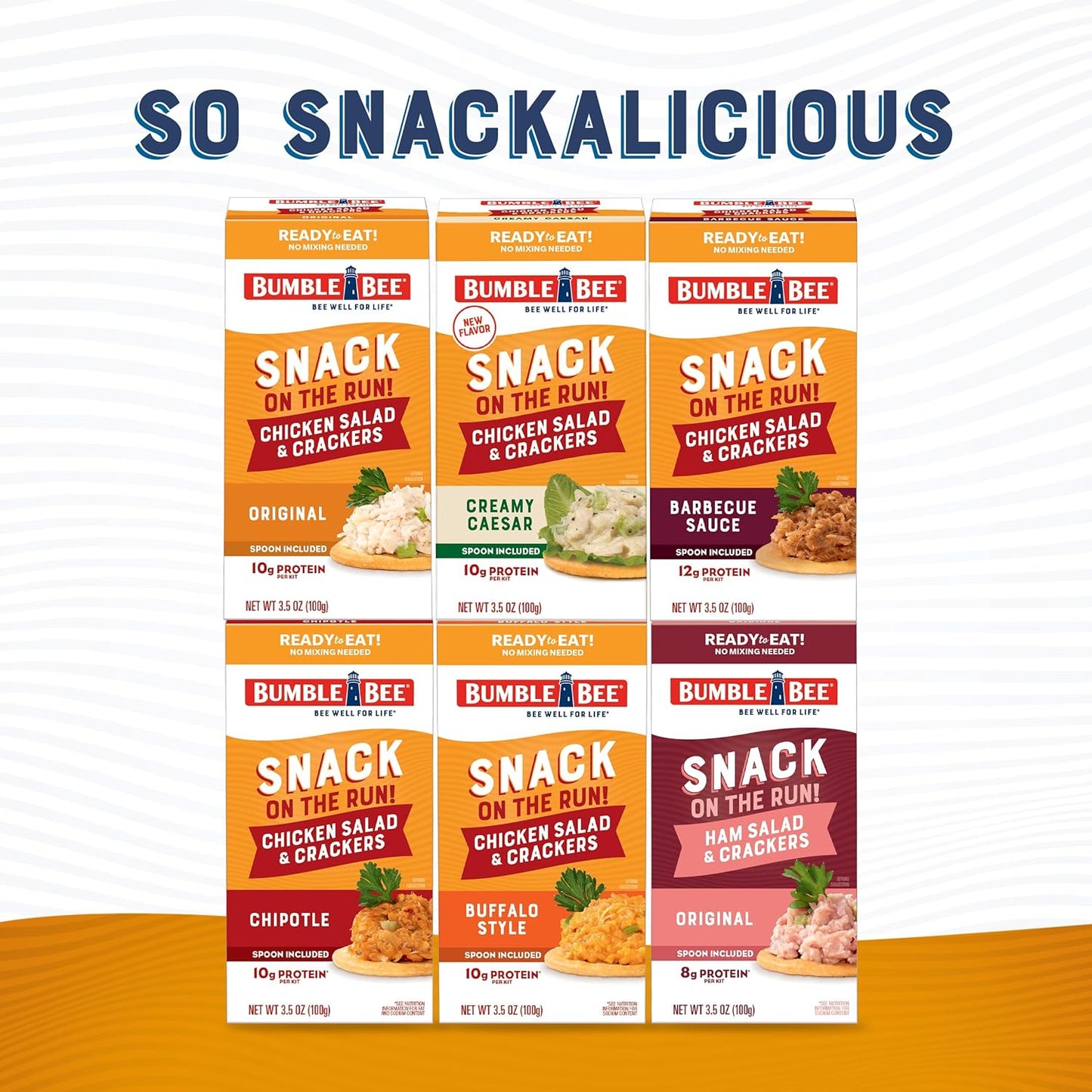 Bumble Bee Snack On The Run Ham Salad Kit - Fridge-Free Desk Lunch for Office Professionals and Remote Workers