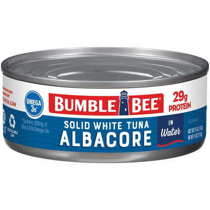 Bumble Bee Solid White Albacore Tuna in Water – Four Ingredient Clean Pantry Essential, 5 oz Recyclable Cans