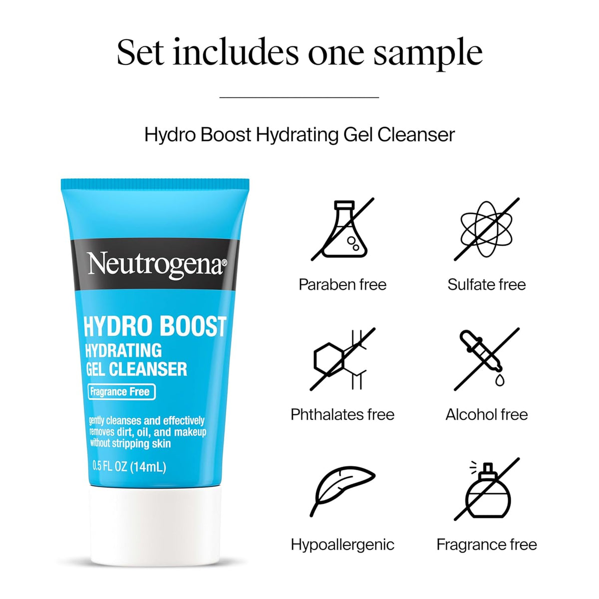 bundle includes 0.5 fl oz fragrance-free hydro boost facial cleanser as a trial