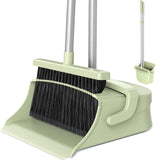 Broom with Dustpan Combo – Fast Crumb and Dust Sweep for Busy Kitchens and Break Rooms, Adjustable Handle