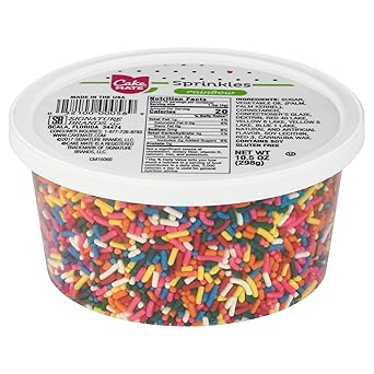Cake Mate Rainbow Sprinkles – Fun Birthday Gift for Bakers, Party Hosts, and Mom Who Loves to Bake, 10.5 oz Resealable Tub