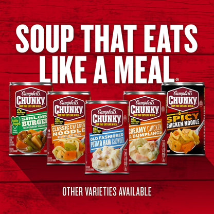Campbell's Chunky Healthy Request Chicken and Sausage Gumbo Soup, 18.8 Oz Can – Thoughtful Care Package Gift for Recovery or Injury