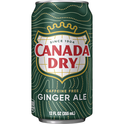 Canada Dry Ginger Ale Soda – Stomach-Soothing Daily Ritual, Caffeine-Free Original 12 fl oz Cans 24 Pack