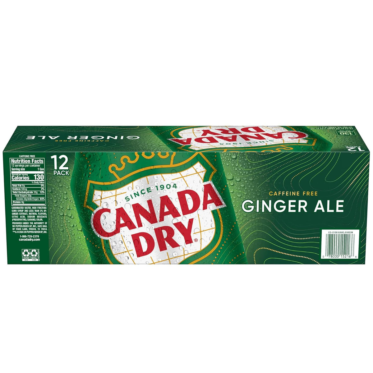 Canada Dry Ginger Ale Soda – Stomach-Soothing Daily Ritual, Caffeine-Free Original 12 fl oz Cans 24 Pack