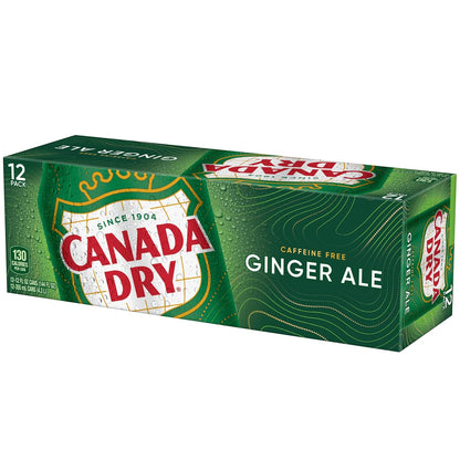 Canada Dry Ginger Ale Soda – Stomach-Soothing Daily Ritual, Caffeine-Free Original 12 fl oz Cans 24 Pack