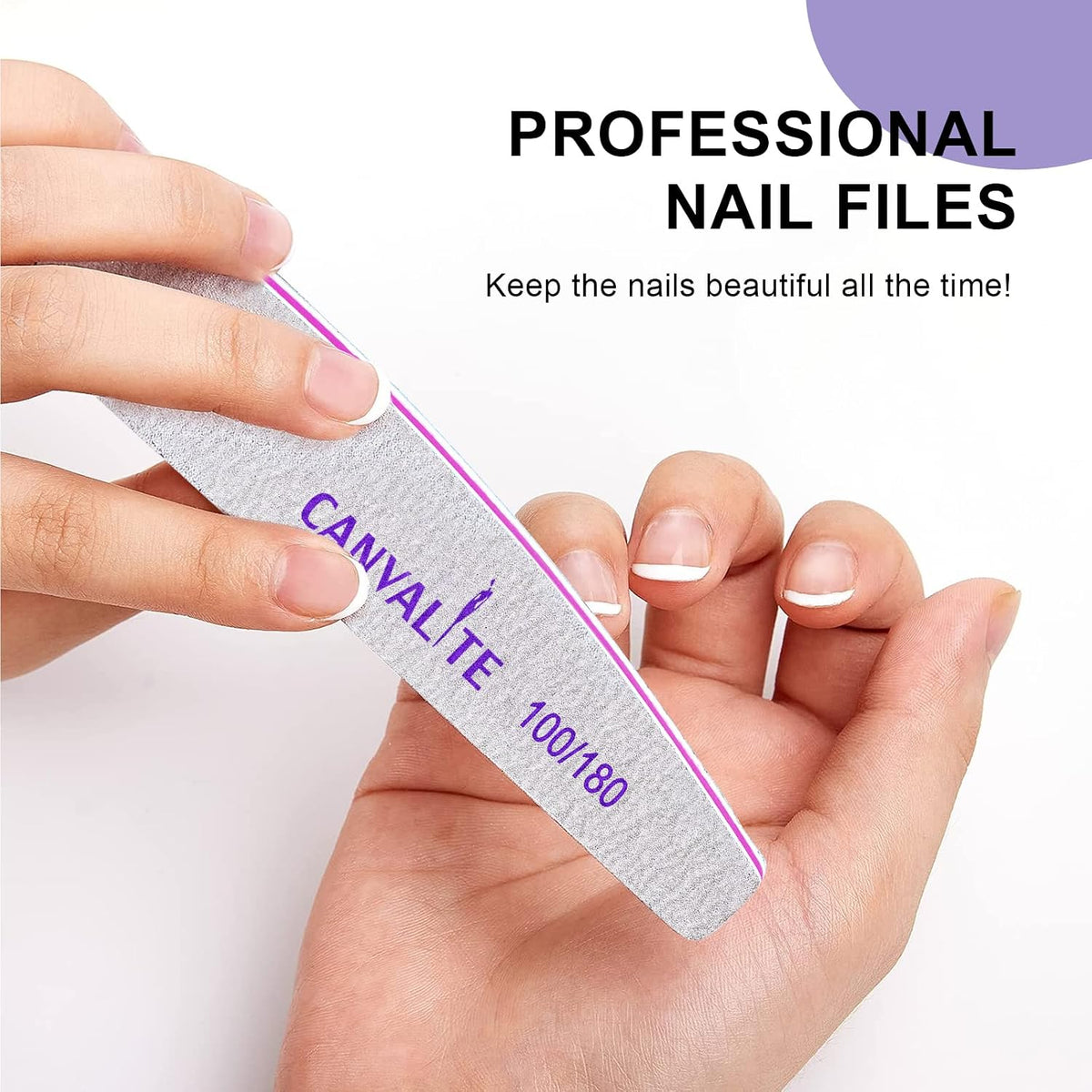 Canvalite 10 PCS Emery Nail File – Mindful Nail Shaping Tool, Gentle 100/180 Grit for Personal Care Wind-Down