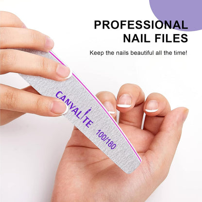 Canvalite 10 PCS Emery Nail File – Mindful Nail Shaping Tool, Gentle 100/180 Grit for Personal Care Wind-Down