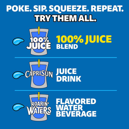 Capri Sun 100% Apple Juice Pouches – Kid-Friendly Lunchbox Beverage for Daycare and School, 10 Pack of 6 oz