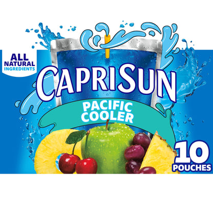 Capri Sun Pacific Cooler 30 ct Juice Pouch Box, Quick Grab-and-Go Drink for Busy Parent Lunch Prep and After-School Snack Rotation