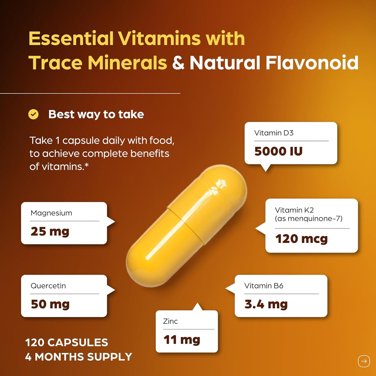 capsule form (60 or 120 count) plus 1 fl oz liquid option for pill-averse users