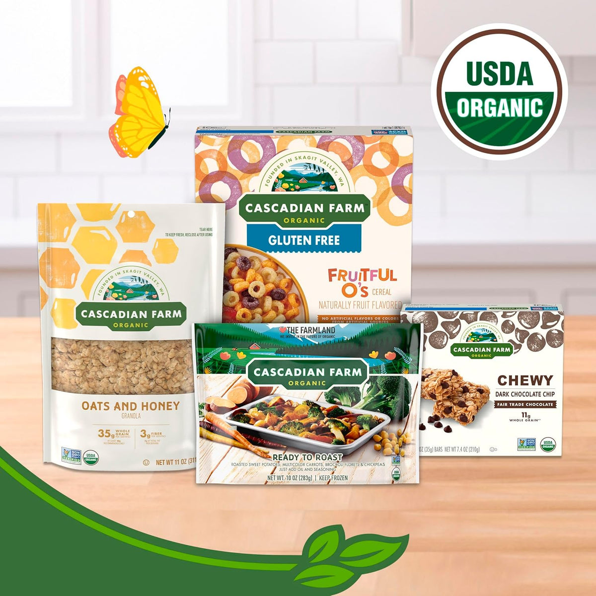 Cascadian Farm Organic Cinnamon Oat Clusters – Organic Lunchbox Cereal for Children’s Snacks