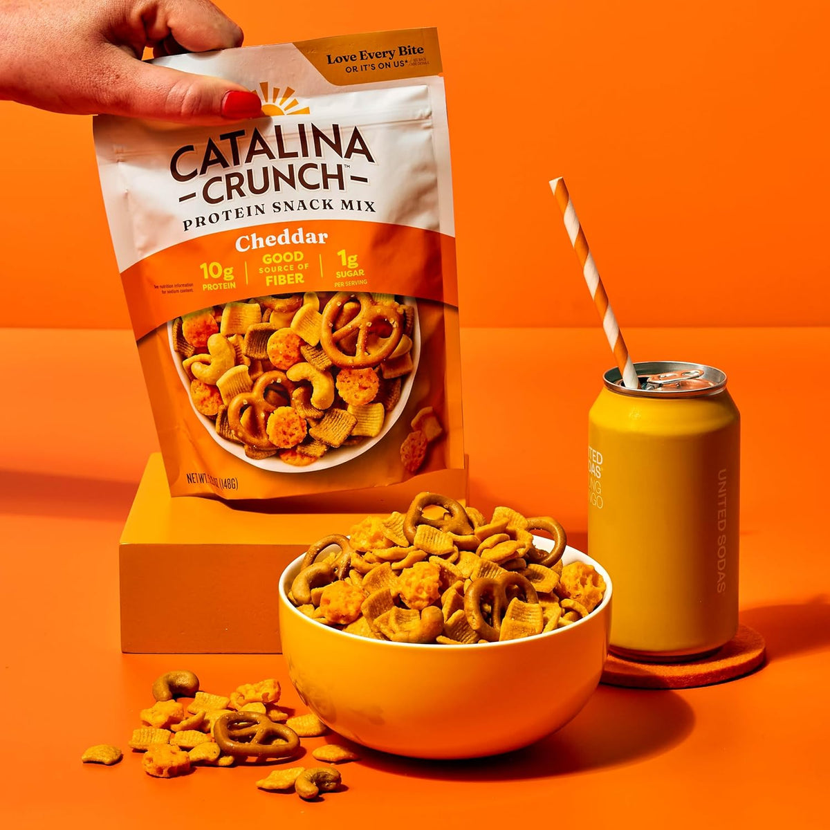 Catalina Crunch Cheddar Snack Mix – After-School Snack for Picky Eaters, Resealable 5.25 oz Pouch