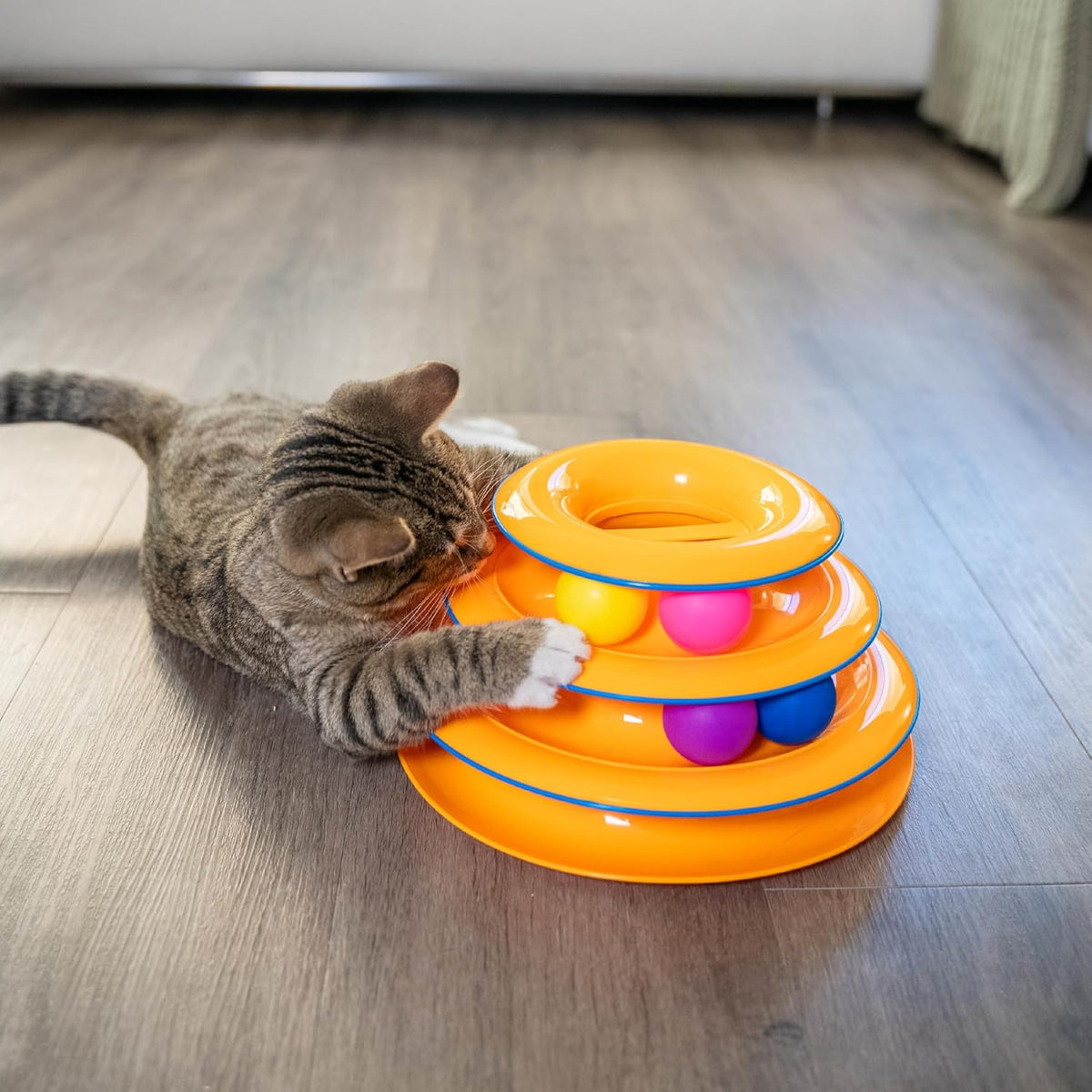 Catstages Tower of Tracks Cat Toy – Daily Enrichment Routine for Indoor Cats, Mental Stimulation