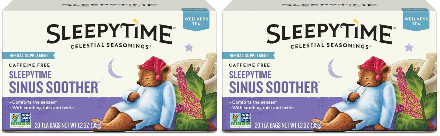 Celestial Seasonings Sleepytime Echinacea Blend – Calming Nightly Tea for Mindful Wind-Down, 20 Bags