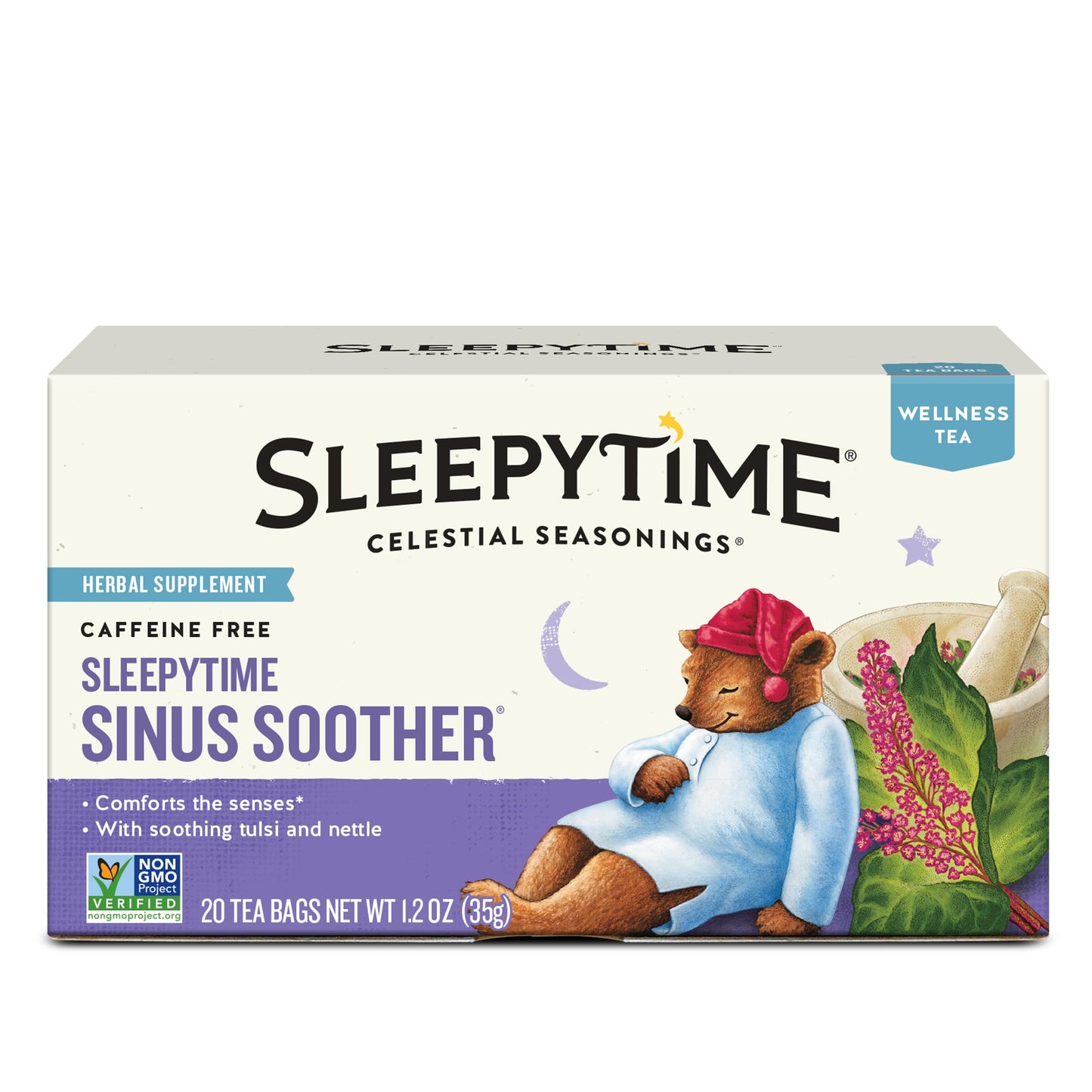 Celestial Seasonings Sleepytime Echinacea Blend – Calming Nightly Tea for Mindful Wind-Down, 20 Bags