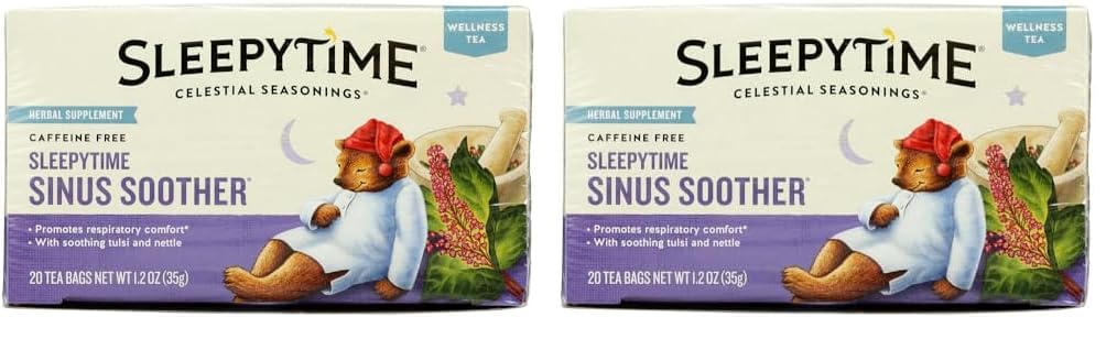 Celestial Seasonings Sleepytime Echinacea Blend – Calming Nightly Tea for Mindful Wind-Down, 20 Bags