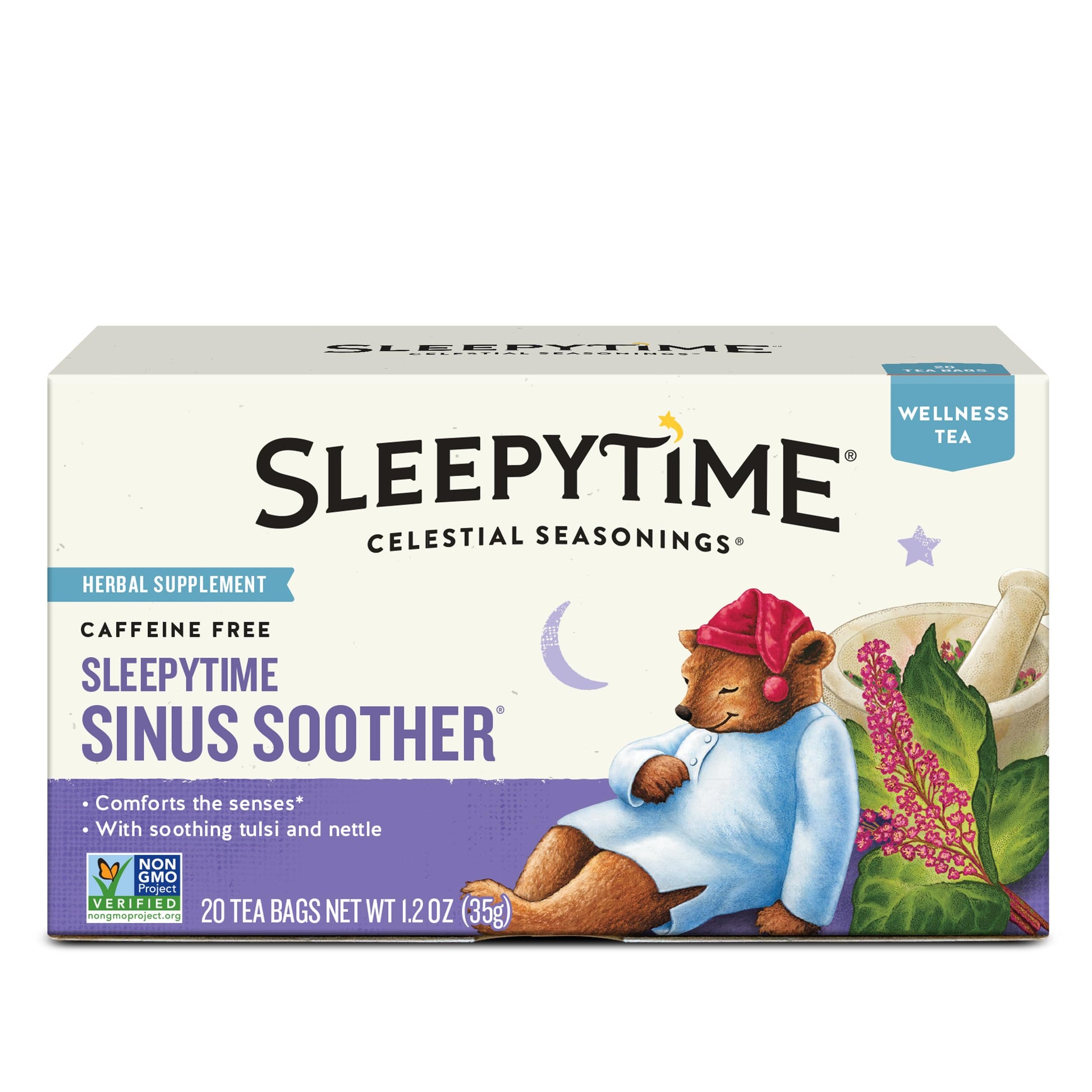 Celestial Seasonings Sleepytime Echinacea Blend – Calming Nightly Tea for Mindful Wind-Down, 20 Bags
