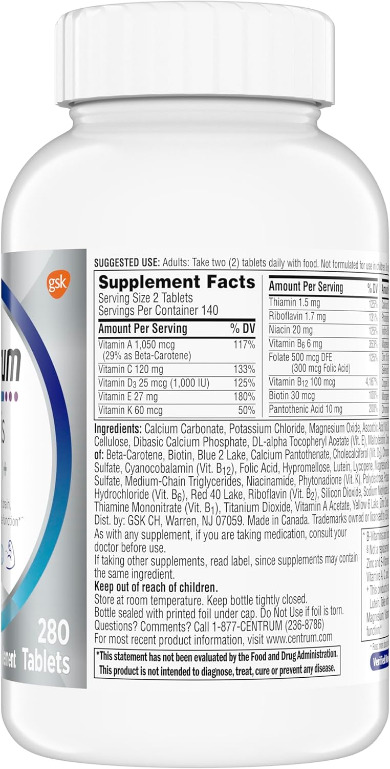 Centrum Minis Silver Men 50 Plus Supplement – Age-Adjusted Multivitamin to Fuel Long Days and Active Projects