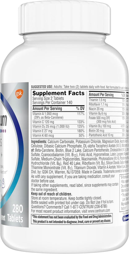 Centrum Minis Silver Men 50 Plus Supplement – Age-Adjusted Multivitamin to Fuel Long Days and Active Projects