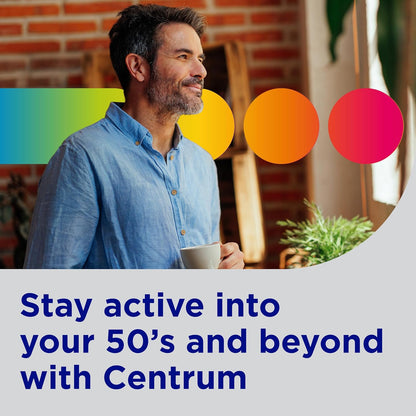 Centrum Minis Silver Men 50 Plus Supplement – Age-Adjusted Multivitamin to Fuel Long Days and Active Projects