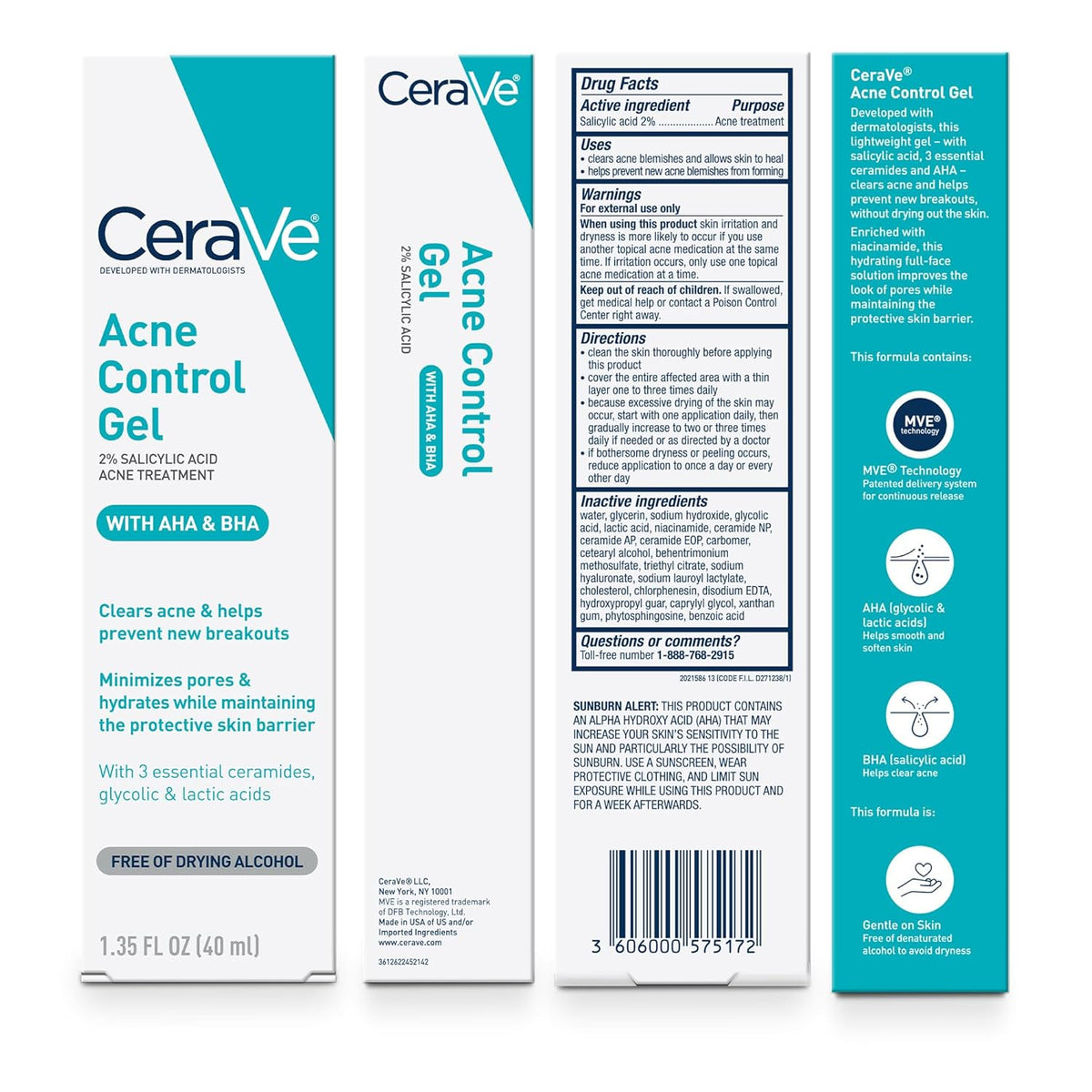 CeraVe Acne Control Gel – Dermatologist-Developed, Fragrance-Free Treatment for Sensitive Skin