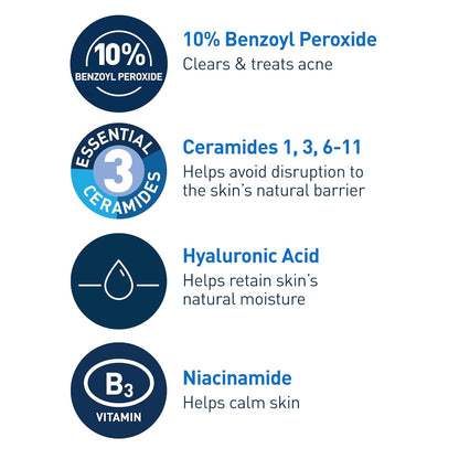CeraVe Acne Foaming Cream Wash – Post-Workout Shower Cleanser for Gym and Locker Room Use