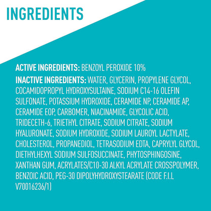 CeraVe Acne Foaming Cream Wash – Post-Workout Shower Cleanser for Gym and Locker Room Use