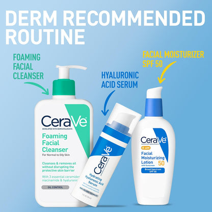 CeraVe AM Moisturizer with SPF 50 – Mindful Morning Routine for Sensitive, Reactive Skin