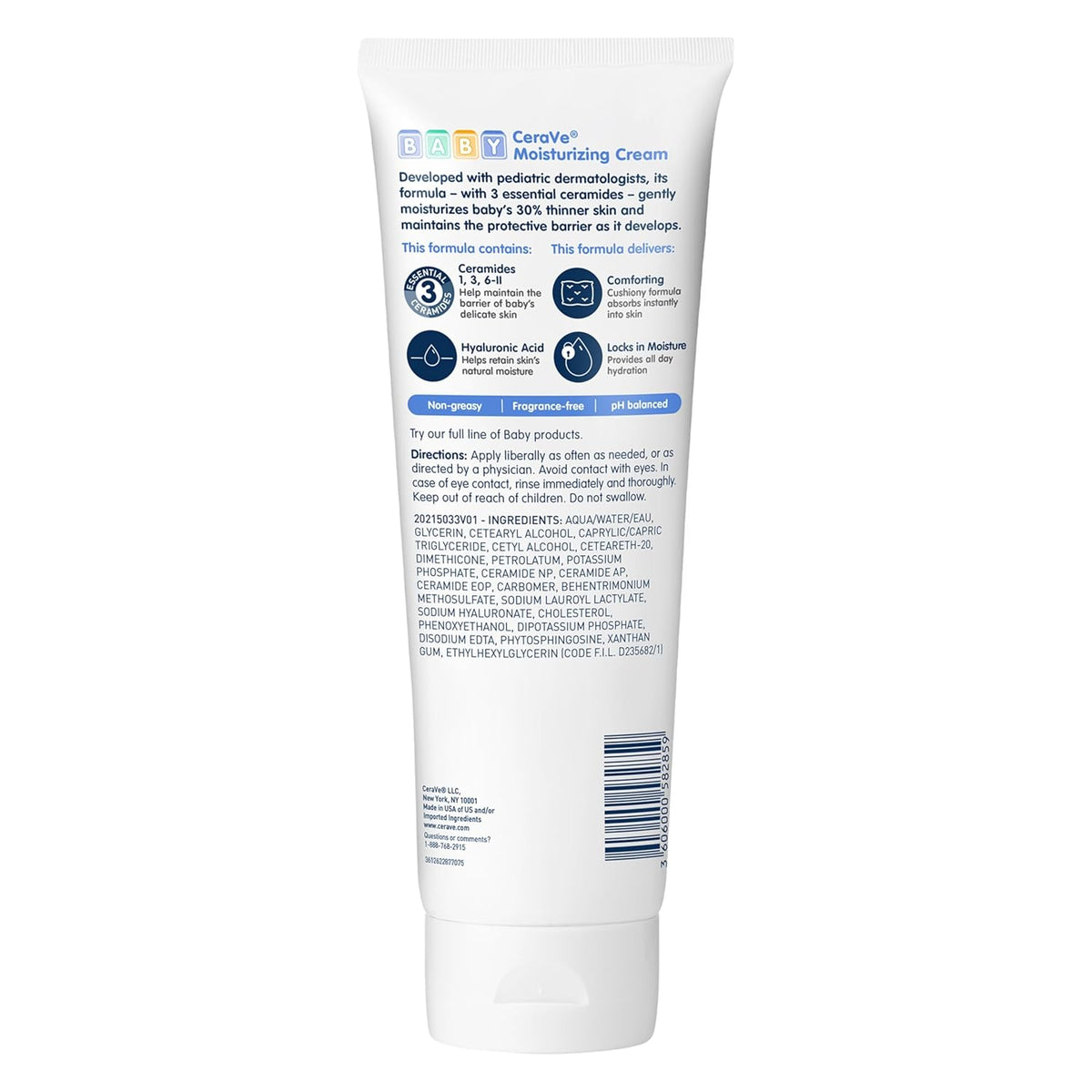 CeraVe Baby Cream – Post-Bath Skincare Ritual for Restoring Baby's Skin Barrier, Ceramide and Hyaluronic Acid Hydration for Daily Mindful Care