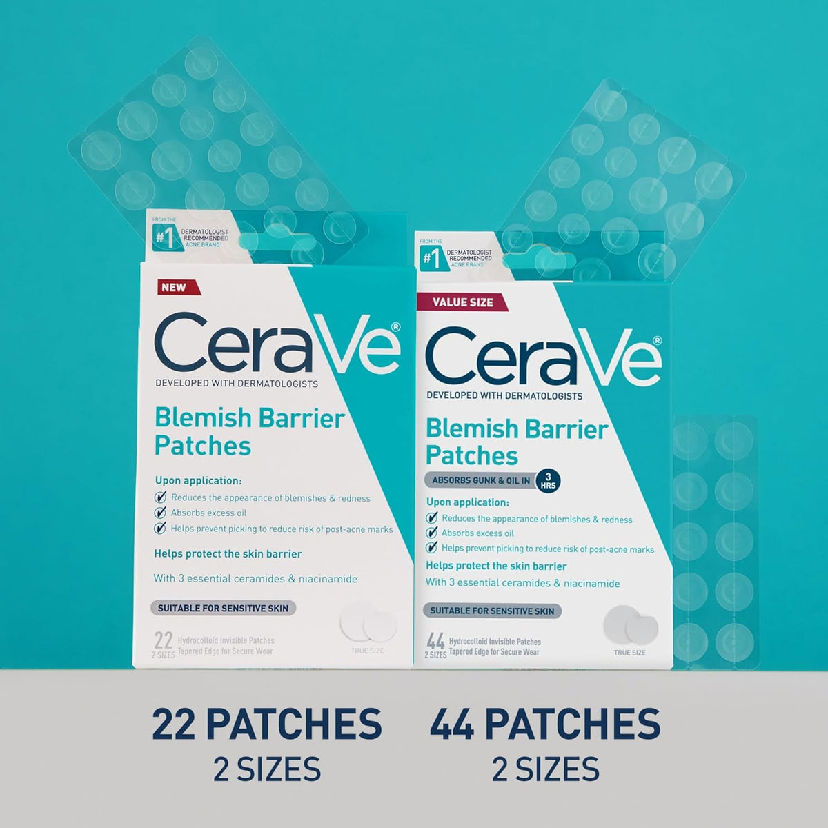 CeraVe Blemish Barrier Patches for Teens, Gentle Hydrocolloid Spot Care for School Locker and Backpack