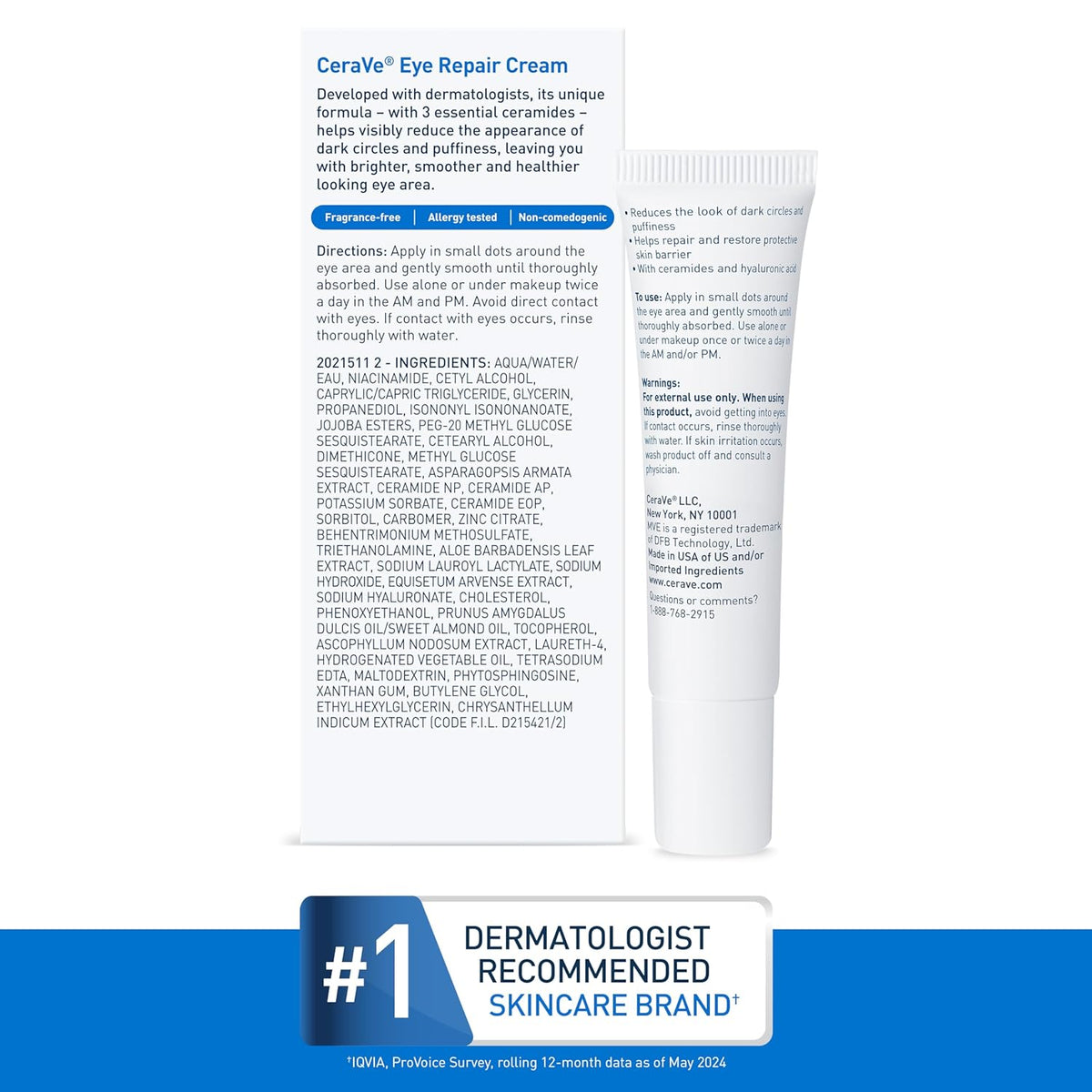 CeraVe Eye Repair Cream – Streamlined Eye Cream for a Clean, Clutter-Free Vanity