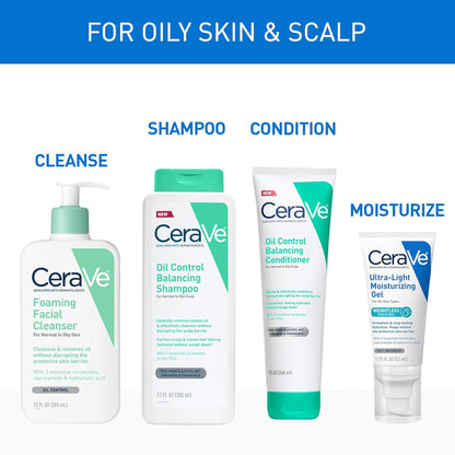 CeraVe Oil Control Balancing Conditioner – Allergy-Tested Fragrance-Free Daily Care for Sensitive Scalps