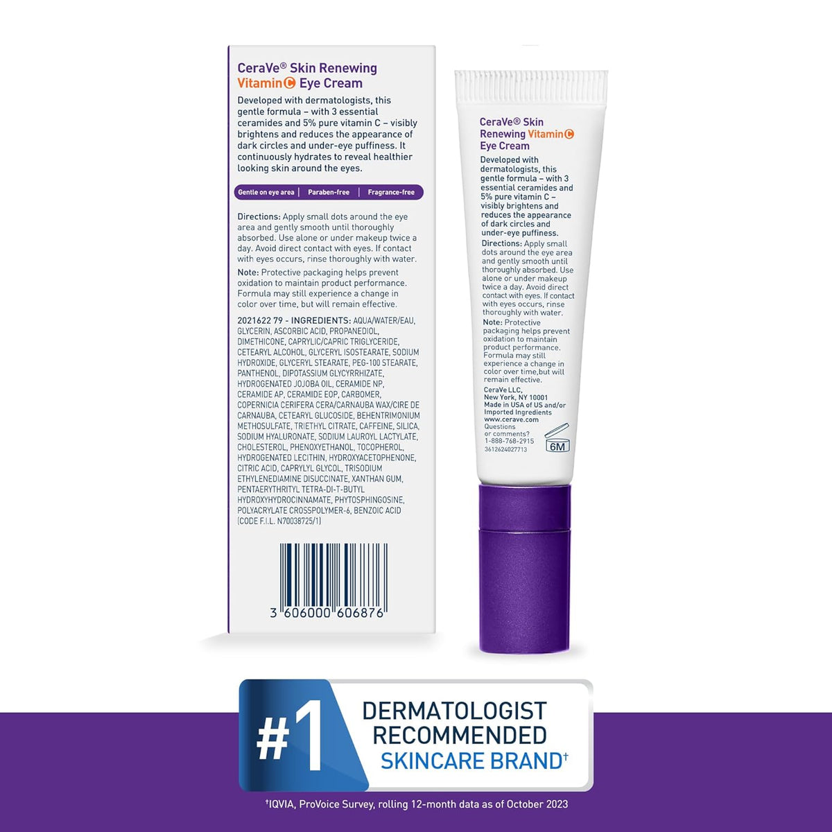CeraVe Skin Renewing Vitamin C Eye Cream – Ophthalmologist-Tested Under-Eye Cream Safe for Sensitive Eyes