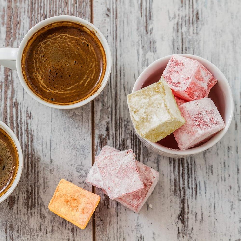 Cerez Pazari Turkish Delight Rose Orange Lemon Mix – Mindful Afternoon Tea Treat, Clean-Label Vegan Candy with Beet Root Sugar