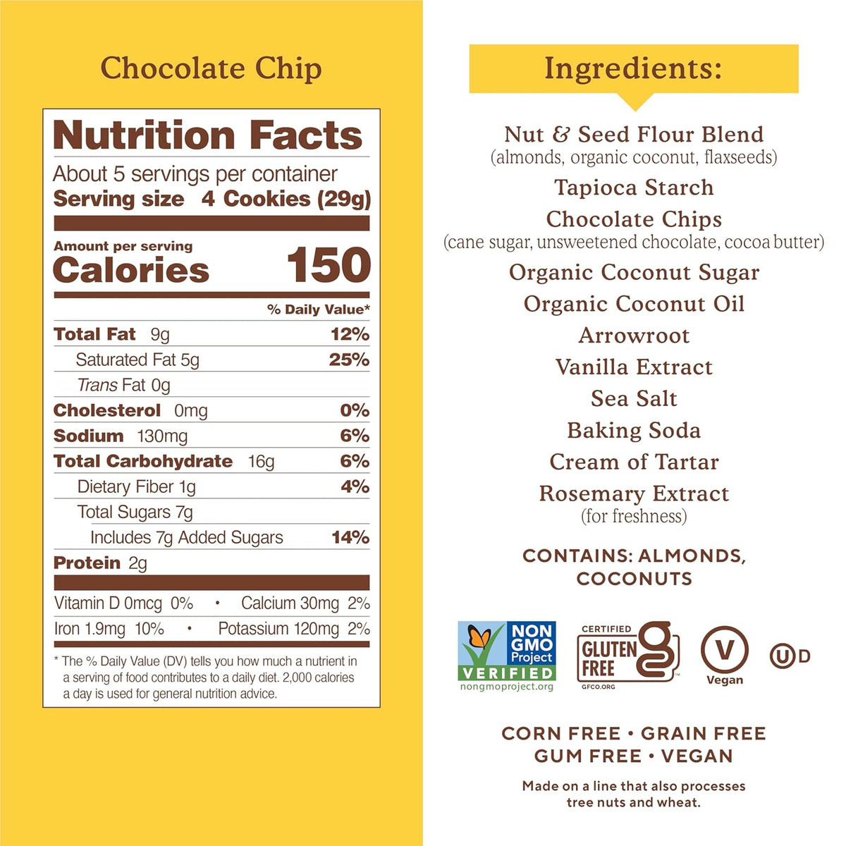 certified gluten-free, non-gmo, grain-free, corn-free, paleo-friendly, and plant-based