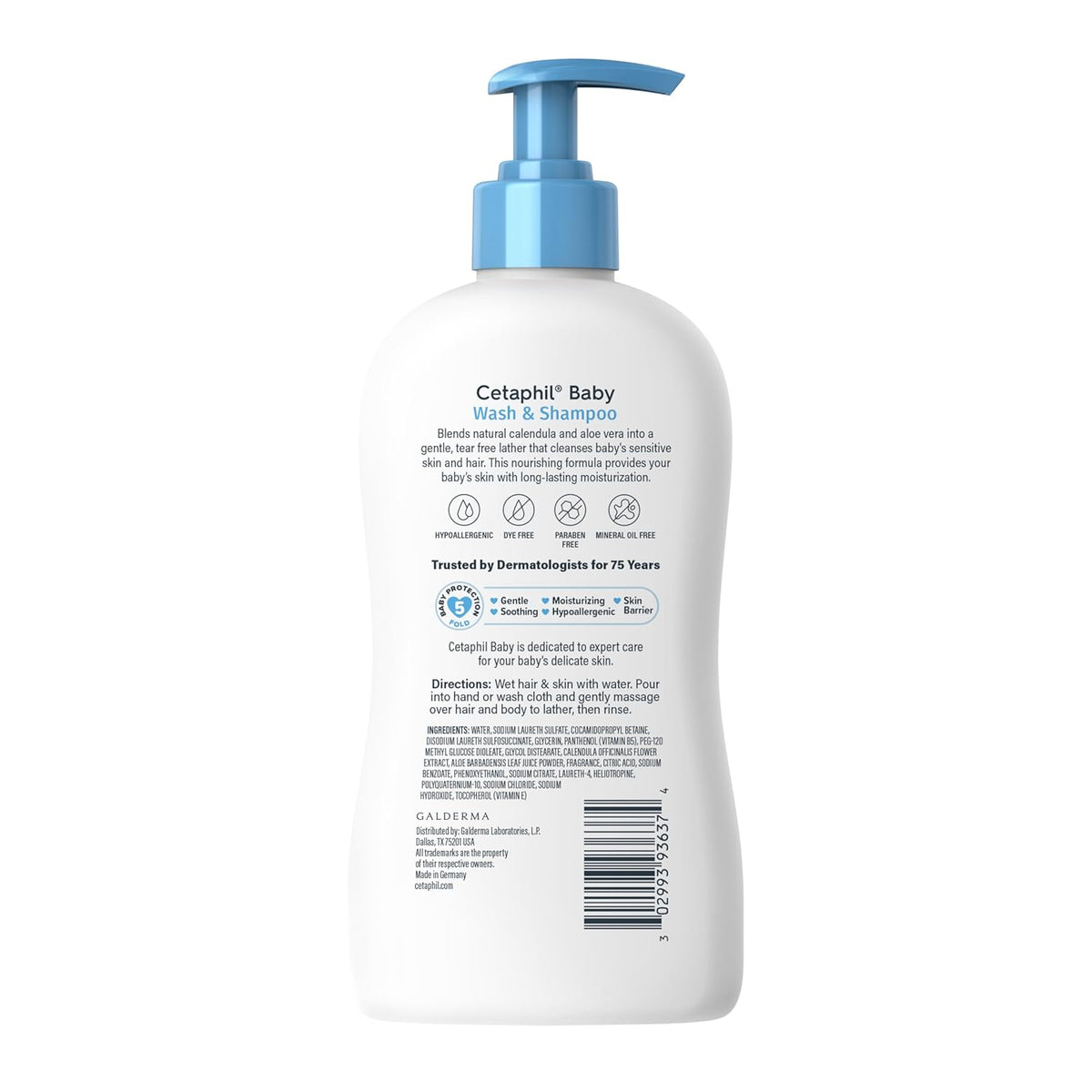Cetaphil Baby Wash & Shampoo – Soothing Calendula 2-in-1 Cleanser for a Calming Bedtime Bath Ritual and Wind-Down Routine