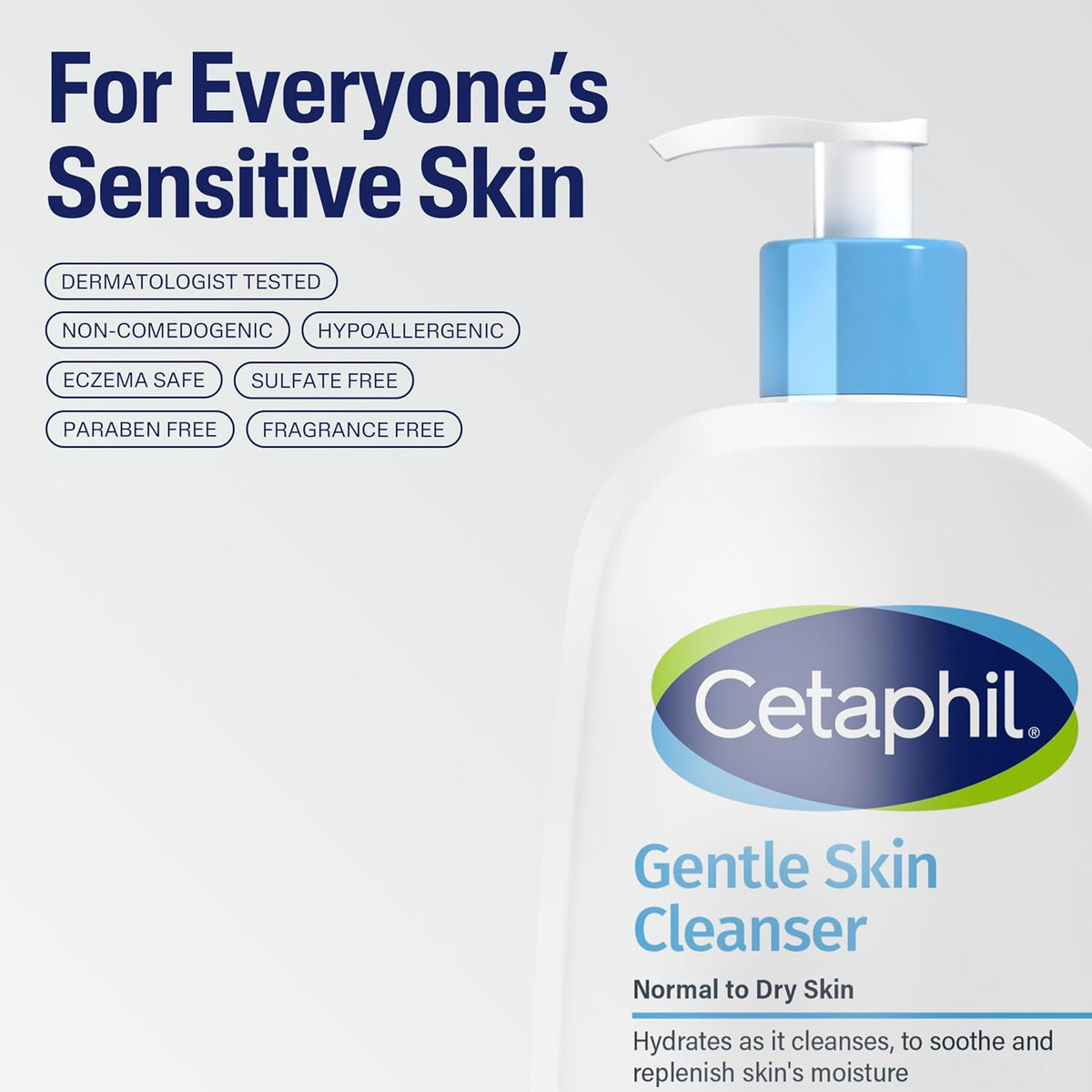 Cetaphil Face Wash, Hypoallergenic Fragrance Free Cleanser for Sensitive Skin – Dermatologist Recommended Barrier Safe Pick
