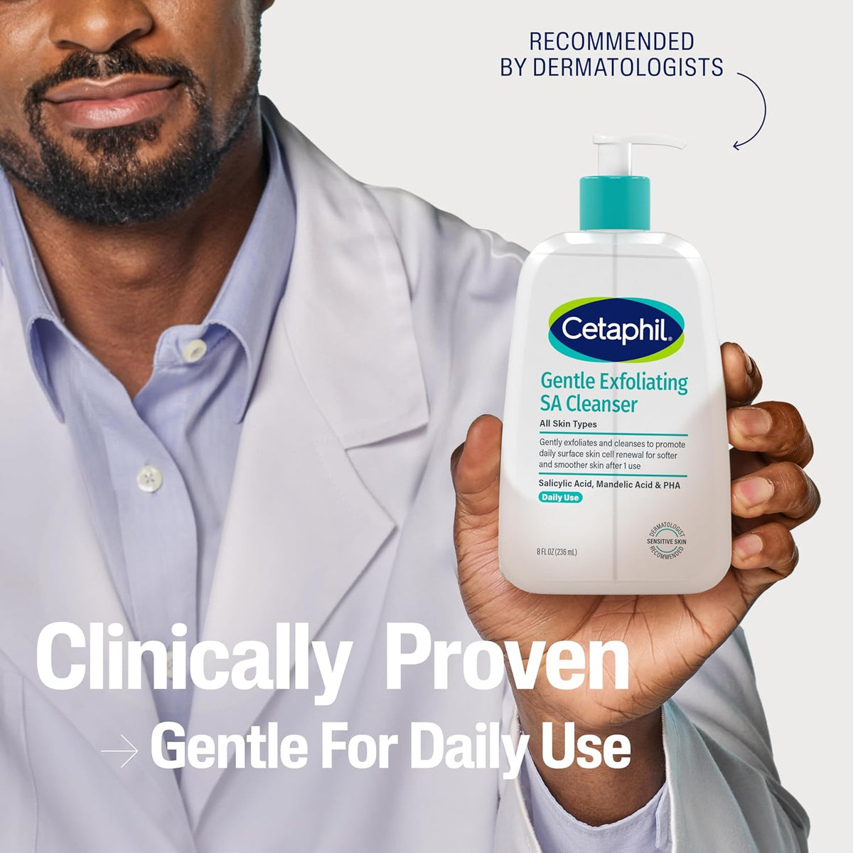 Cetaphil Gentle Exfoliating SA Cleanser – Daily Self-Care Wash for Sensitive Skin & Morning Skincare Ritual