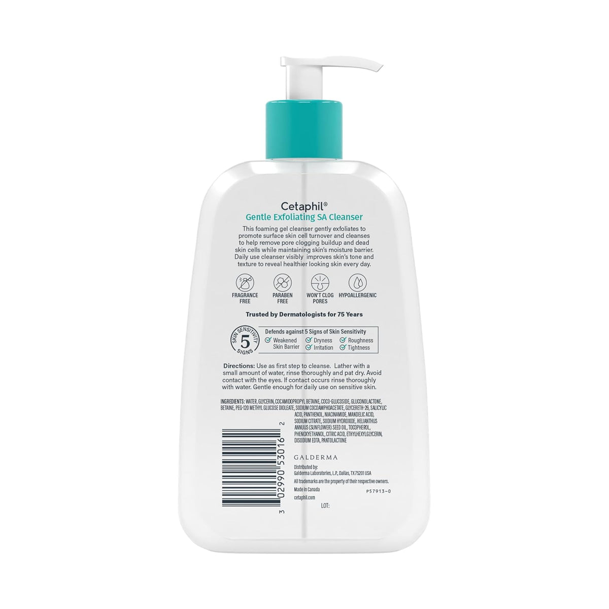 Cetaphil Gentle Exfoliating SA Cleanser – Daily Self-Care Wash for Sensitive Skin & Morning Skincare Ritual