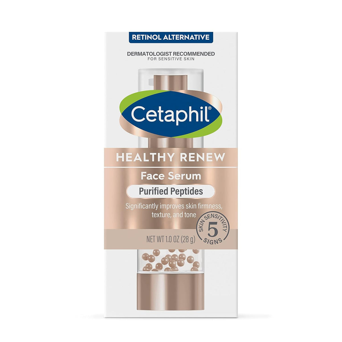 Cetaphil Healthy Renew Anti Aging Serum – Calming Nightly Ritual for Sensitive Skin, Retinol-Free Peptide Face Treatment